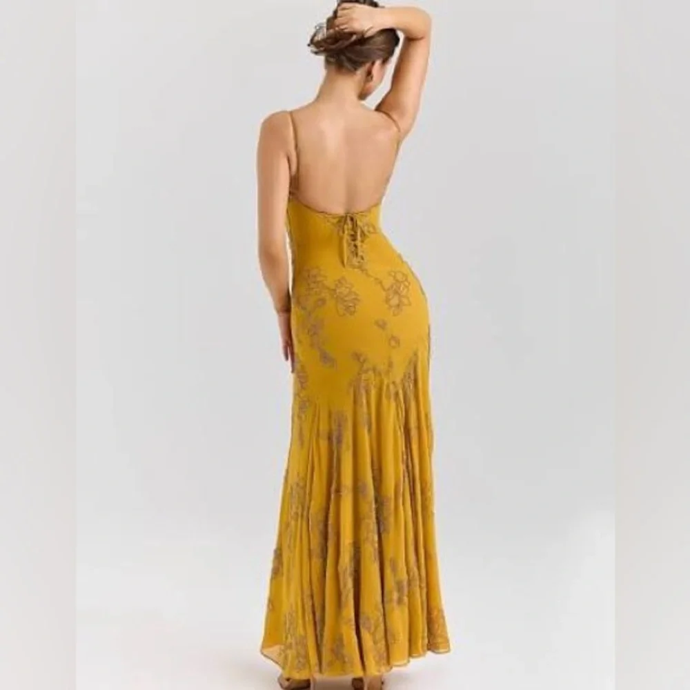 HOUSE OF CB 'Rosalia' Gold Embellished Hand Beaded Maxi Dress NWOT - Picture 3 of 10